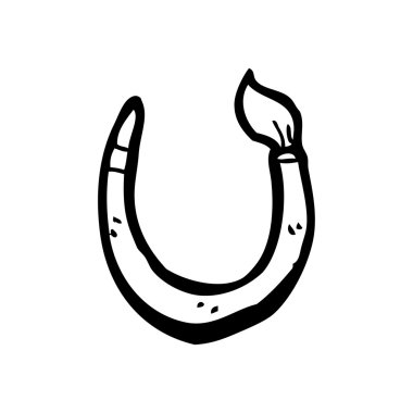 u harfi şeklinde karikatür boya fırçası