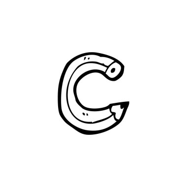 c harfi şeklinde karikatür kalem