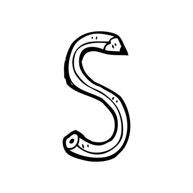 karikatür kalem s harfi şeklinde