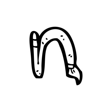 boya fırçası karikatür harf n