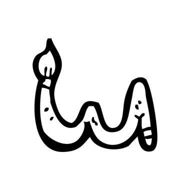 boya fırçası karikatür harf w