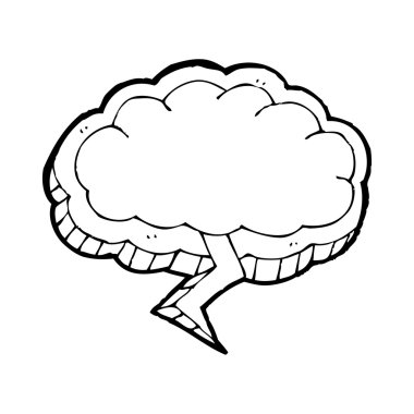 karikatür bulut tükürme şimşek