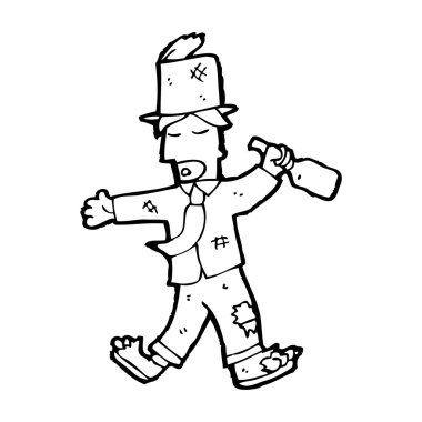 karikatür sarhoş serseri