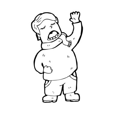 şarkı söyleyen adam çizgi film