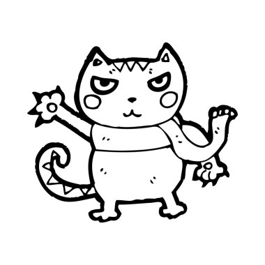 Karikatür kedi tırmalama