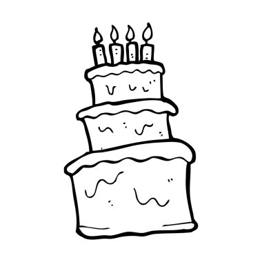 büyük ağır doğumgünü pastası karikatür