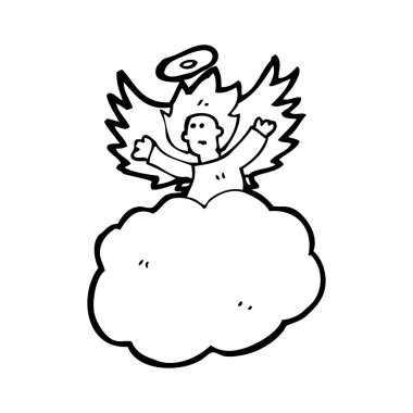 bulut üzerinde yüzen melek kadın