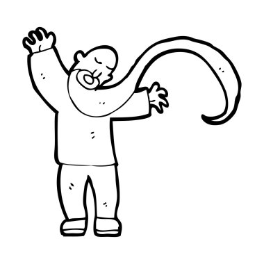 uzun sakal karikatür ile yaşlı adam