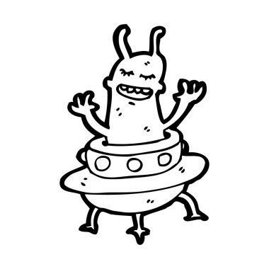 uçan daire karikatür alien