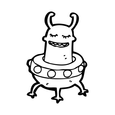 uçan daire karikatür alien