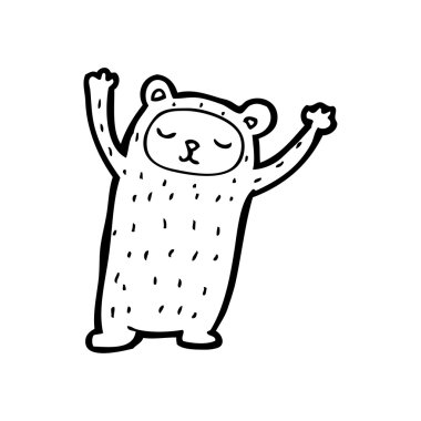 tek çalışan ayı çizgi film