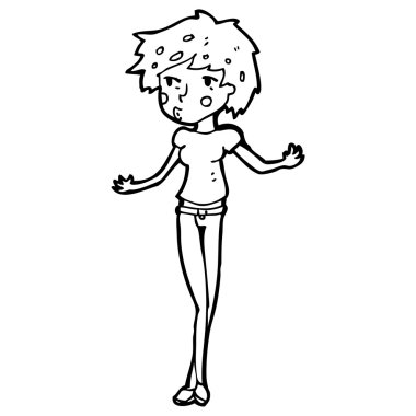 sıska kız çizgi film