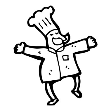 Happy chef karikatür