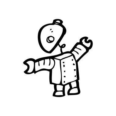 küçük kırık robot karikatür