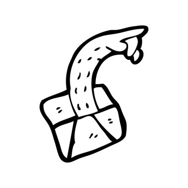 kutusunun çizgi film gösteren bir el