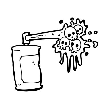 Spooky kafatası grafiti sprey karikatür