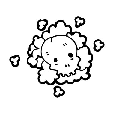 Kafatası bulut karikatür