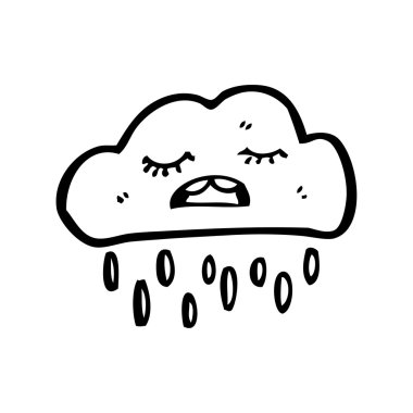 üzgün raincloud çizgi film