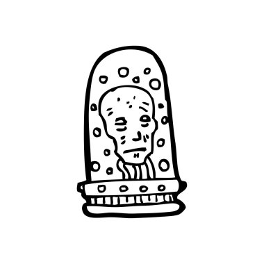 bir kavanoz karikatür Head