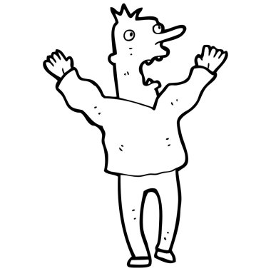 adam karikatür korkuttu