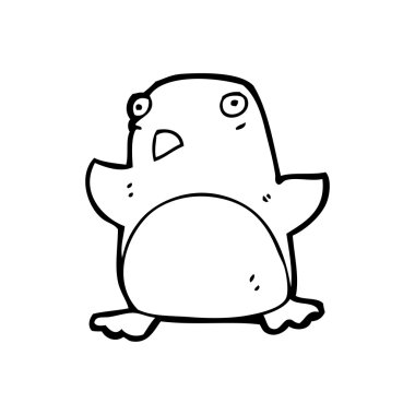 Retro penguen karikatür