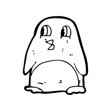 Retro penguen karikatür