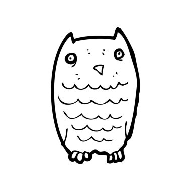 yaşlı bilge baykuş karikatür