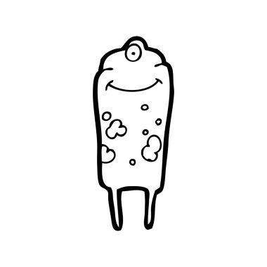 mutlu uzaylı karikatür