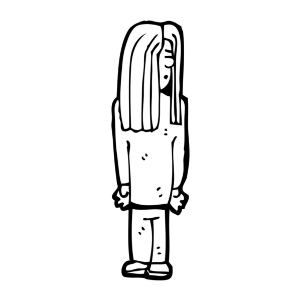 लंबे बालों वाले आदमी कार्टून — स्टॉक वेक्टर