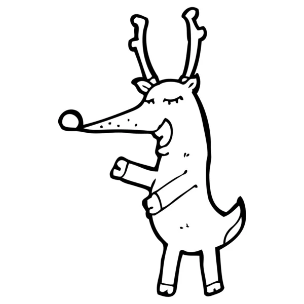 Caricature de renne de Noël — Image vectorielle