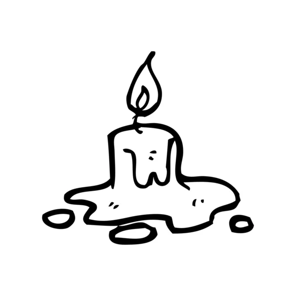 Melted candle cartoon — Stock Vector
