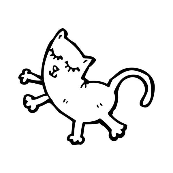 Χορός γάτα γελοιογραφία — Διανυσματικό Αρχείο
