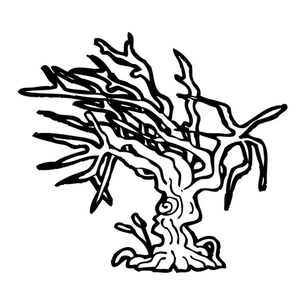 Árbol ardiente de dibujos animados — Vector de stock