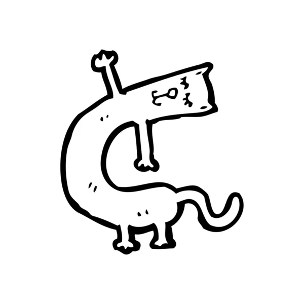 Estiramiento gato dibujos animados — Vector de stock