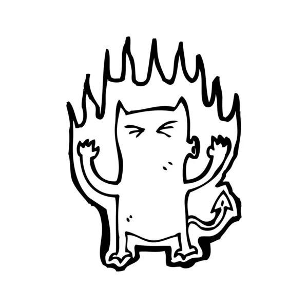 火焰恶魔卡通 — 图库矢量图片
