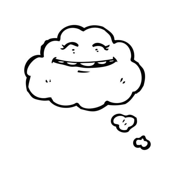 Happy cloud cartoon - Stok Vektor