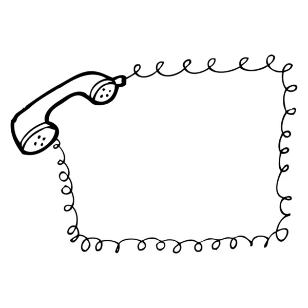 Dibujos animados teléfono frontera decoración — Vector de stock