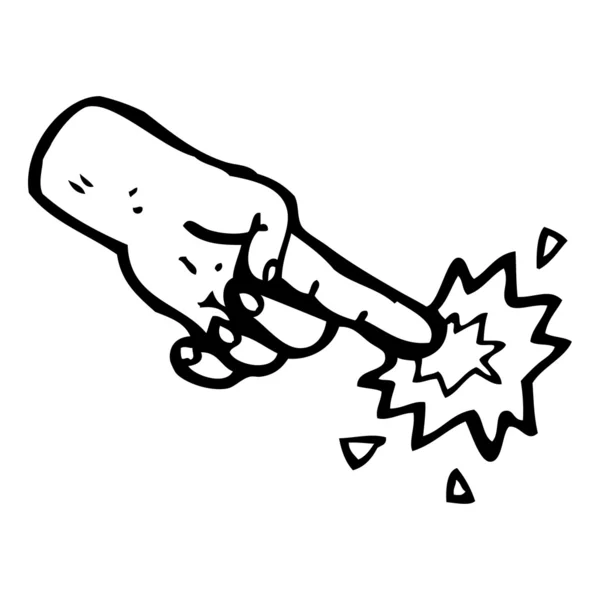 Finger säcken cartoon — Stock vektor