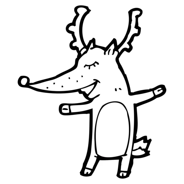 Danser Noël renne dessin animé — Image vectorielle