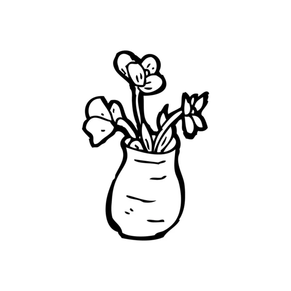 Cartoon bloemen in vaas cartoon — Stockvector