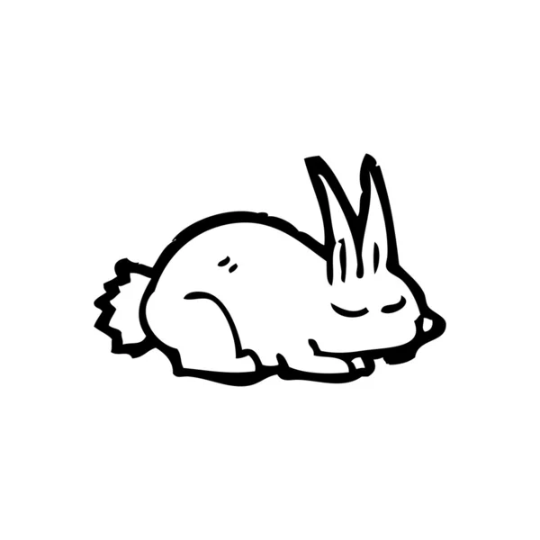 Conejo dormido dibujos animados — Vector de stock