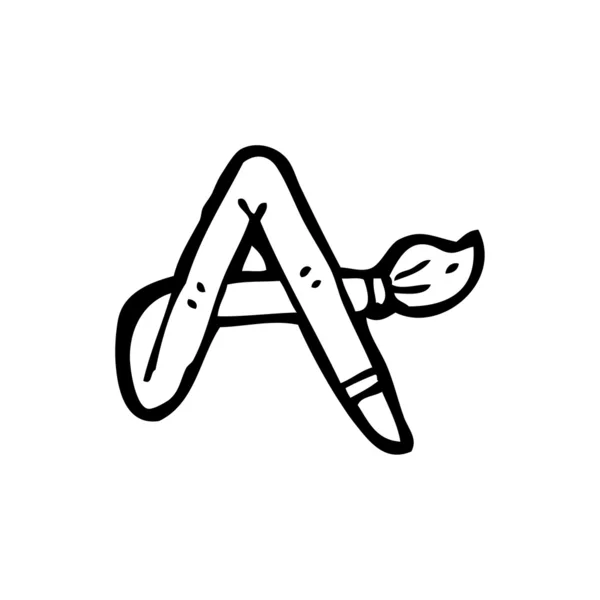 Cartoon paint shaped letter a — стоковый вектор