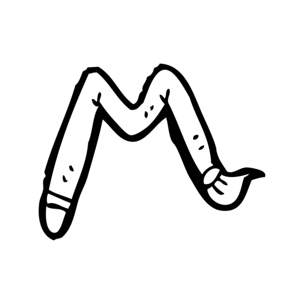 Cartoon paint brush shaped letter m — Stock Vector