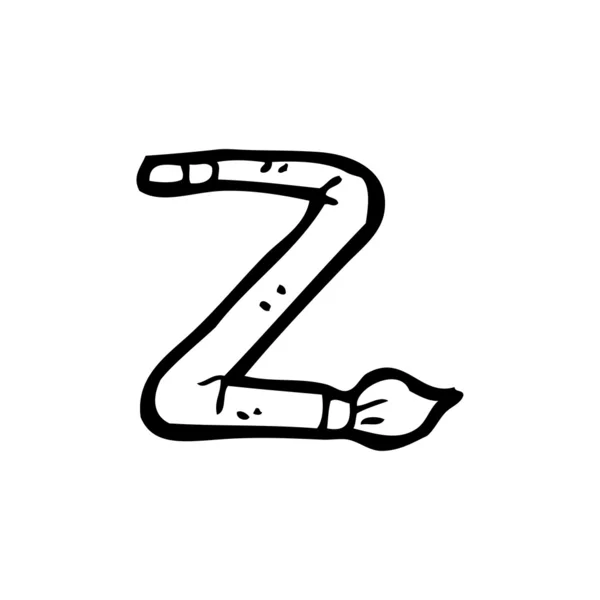 Карикатурная кисть в форме буквы z — стоковый вектор