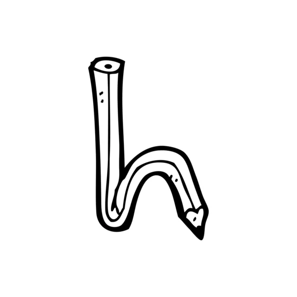 Pencil shaped letter h — Stock Vector