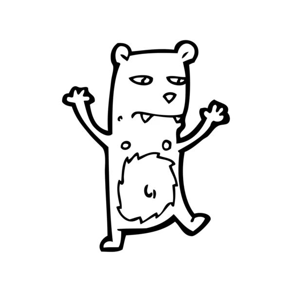 Strašidelné medvěd kreslený — Stockový vektor