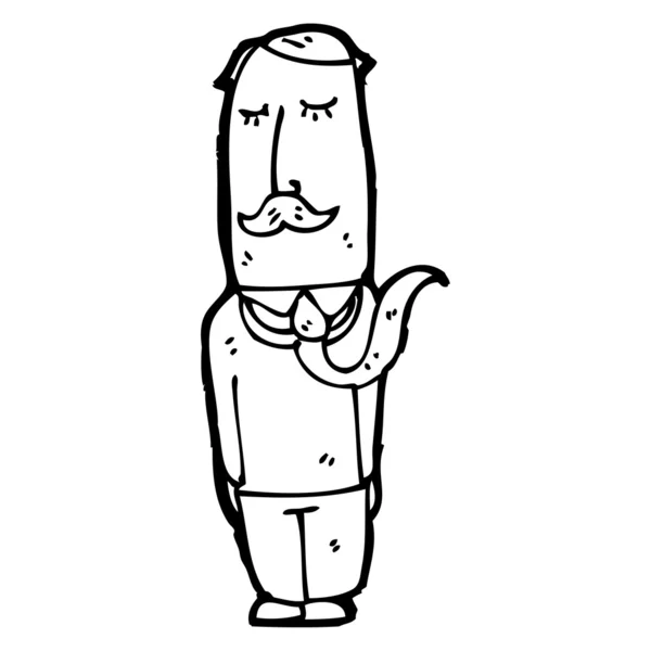 Hombre bigote de dibujos animados — Vector de stock