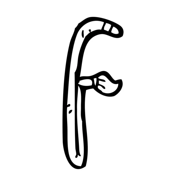 Štětec kreslený písmeno f — Stockový vektor