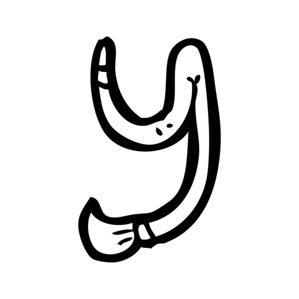 Caricature au pinceau lettre Y — Image vectorielle
