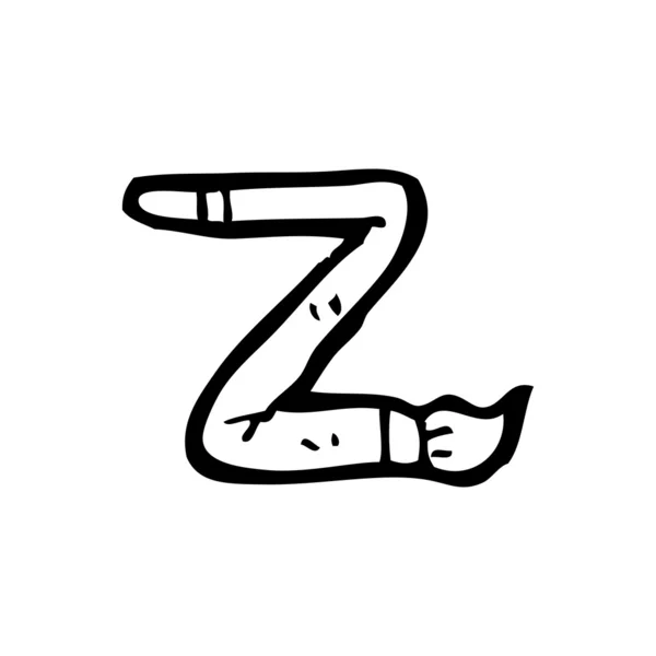 Pincel de dibujos animados letra Z — Vector de stock
